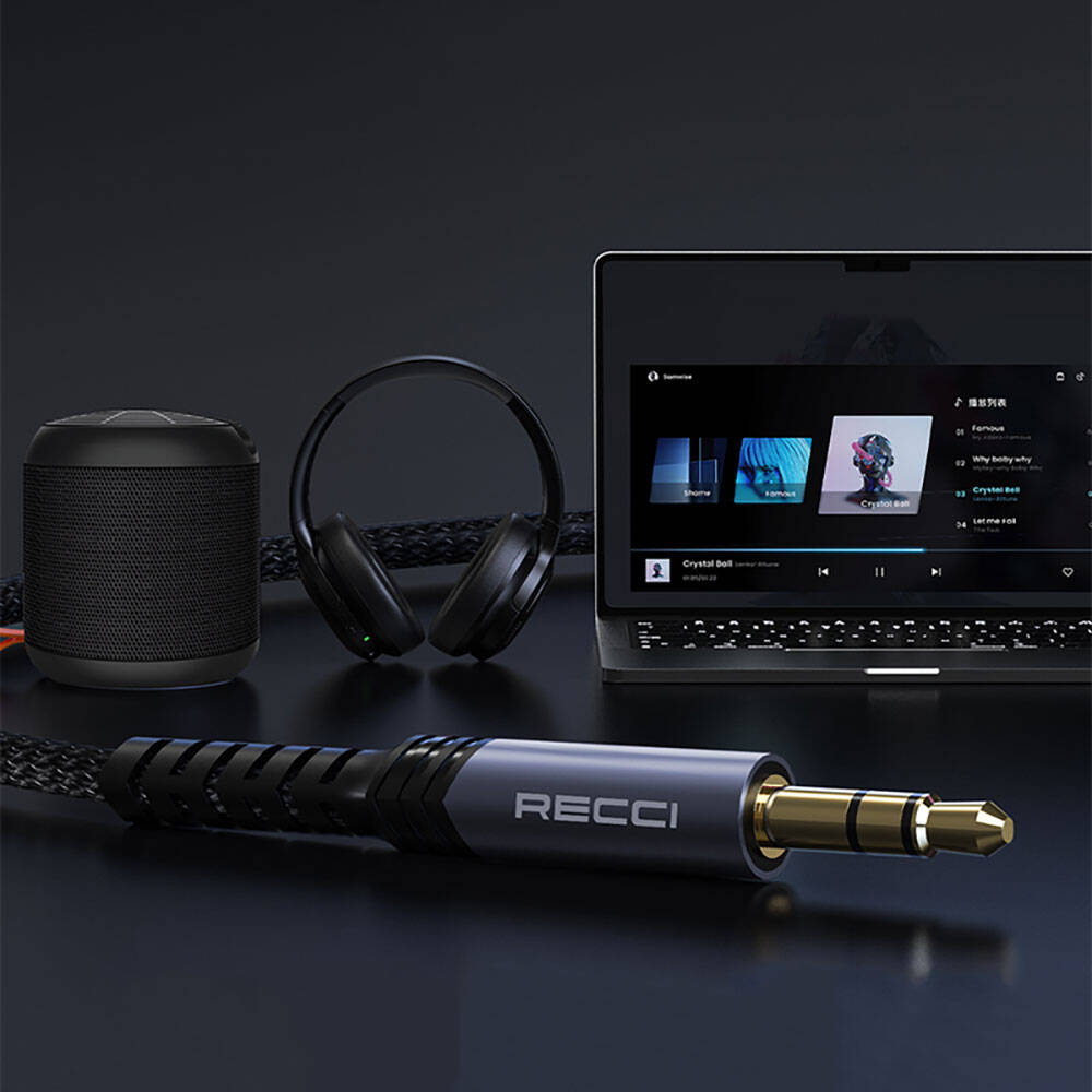 Recci RDS-A28 3.5mm to 3.5mm AUX Audio Kablo - 4 Recci RDS-A28 3.5mm to 3.5mm AUX Audio Kablo - 4